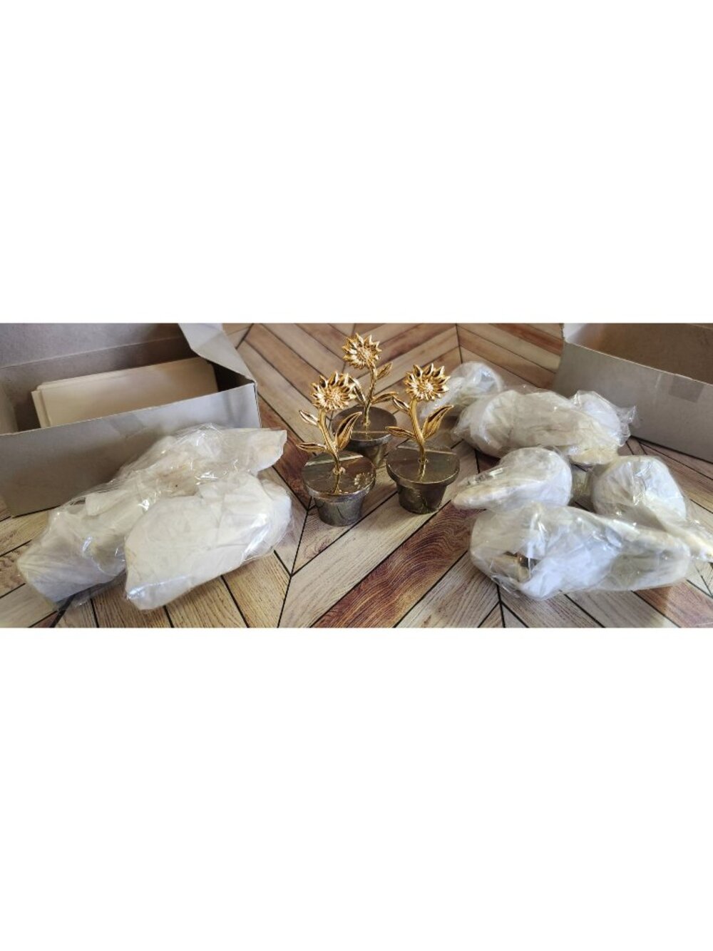 Godinger Silver Art Co Potted Flower Place Card Holders Set of 12 Silver/Gold